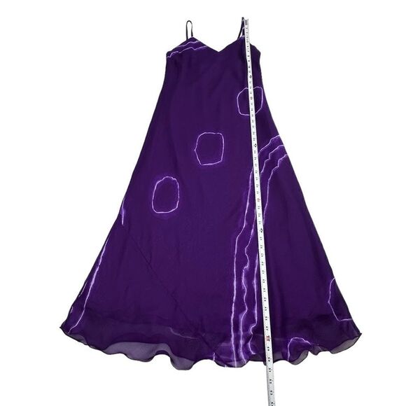 Purple Sleeveless Maxi Lined Dress Scalloped Hem Women’s Size Small/ Medium - Picture 6 of 8